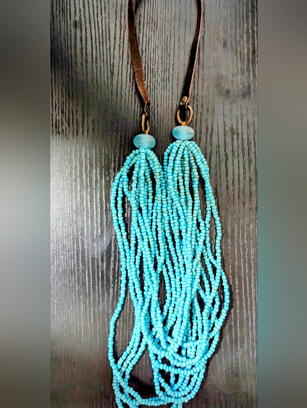 Turquoise Beaded Tassel Earrings - Women Jewelry